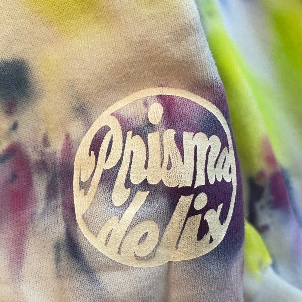 Hanes Yellow and Purple Tie-Dye Crewneck Sweater - Picture 3 of 7